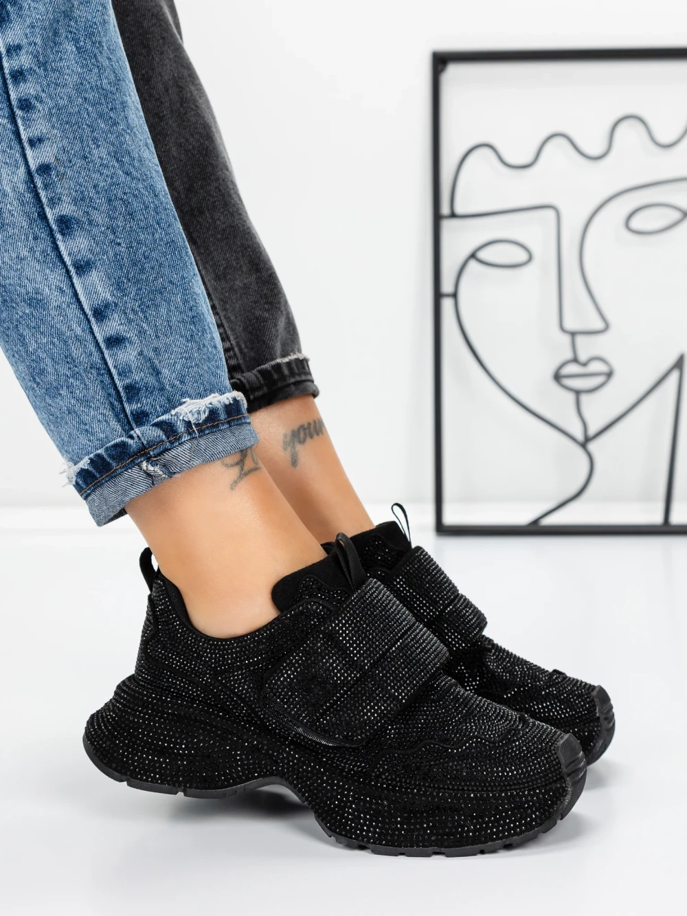 Sneakers Dama 5WL96 Negru | Mei