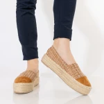 Espadrile dama camel din material textil Vienna