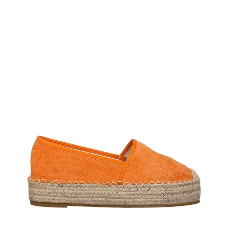 Espadrile dama portocaliu deschis din material textil Holland
