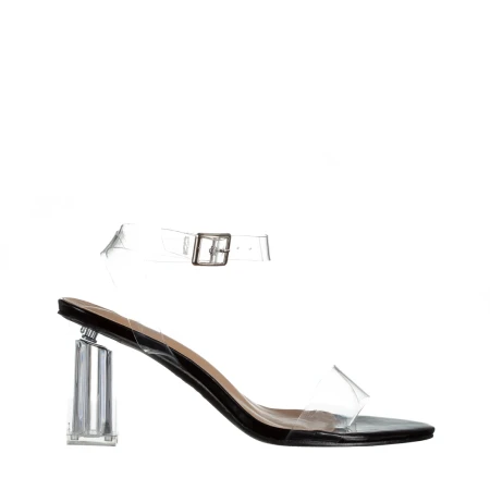 Sandale dama negre din material sintetic Natasha
