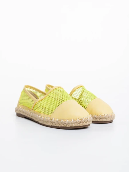 Espadrile copii verde din piele ecologica si material textil Guapissima