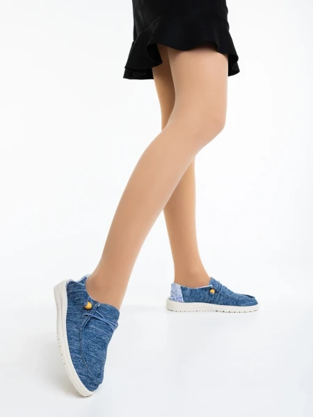 Pantofi casual dama albastri din material textil Midona