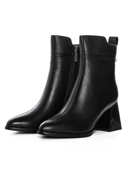 Botine Dama cu toc gros K107-55-B81A Negru » MeiMall.Ro