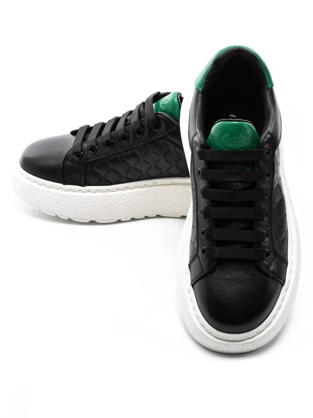 Pantofi Sport Barbati din piele naturala 5302 Negru-Verde | Advancer