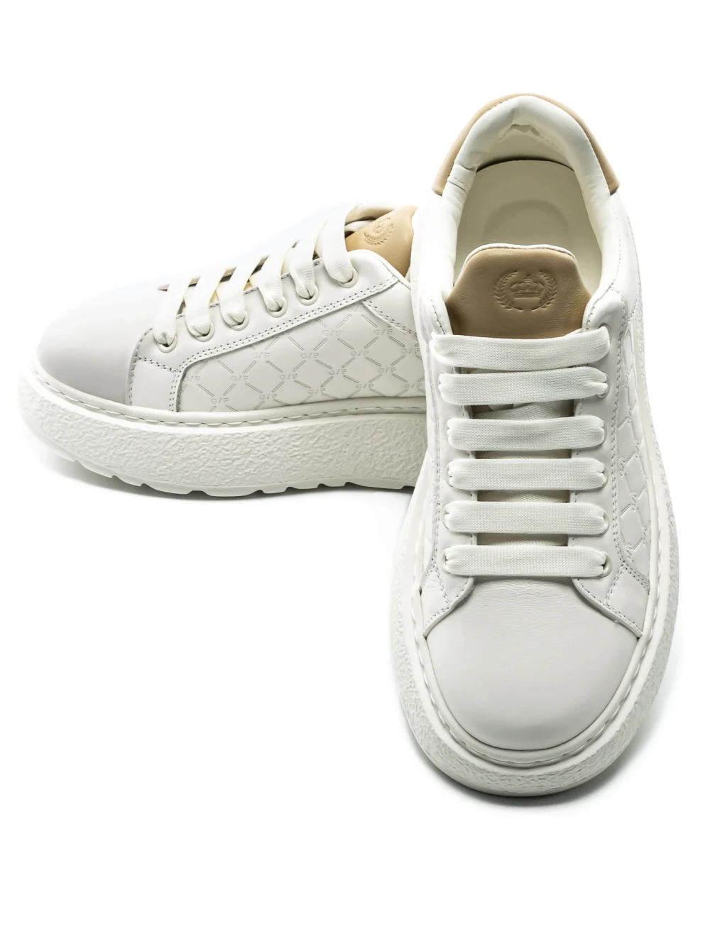 Pantofi Sport Barbati din piele naturala 5302 Alb-Piersica | Advancer