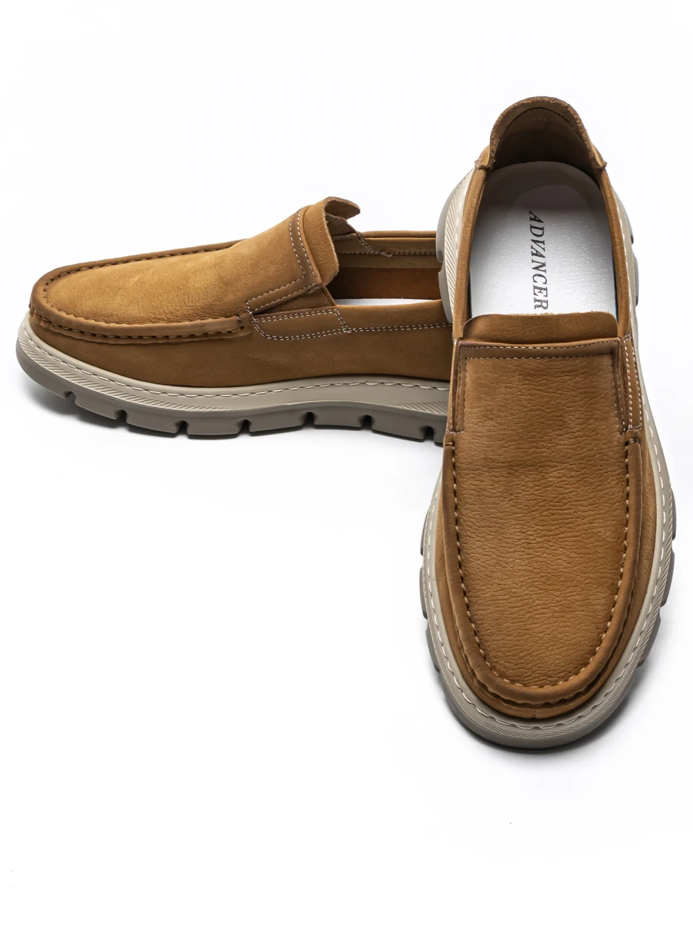 Mocasini Barbati din piele naturala 8063 Maro deschis | Advancer