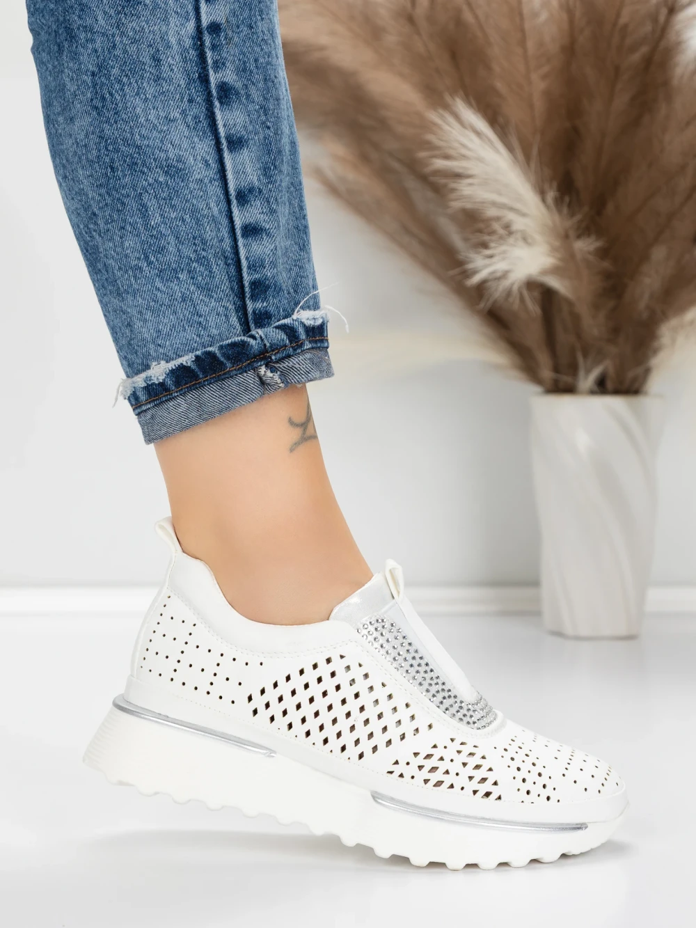 Sneakers Dama 5H68 Alb | Mei