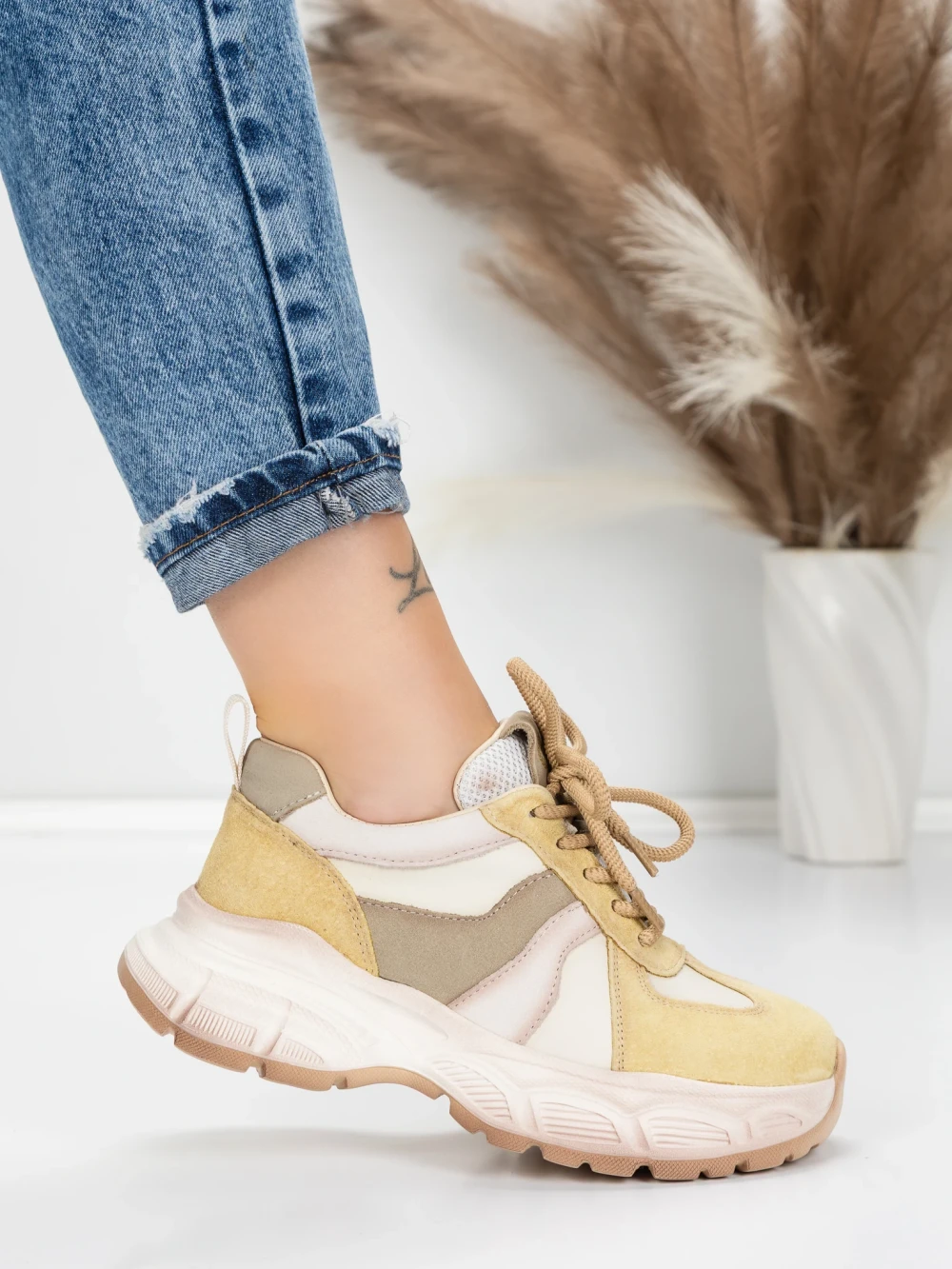 Pantofi Sport Dama din piele naturala HY3393 Verde | Advancer