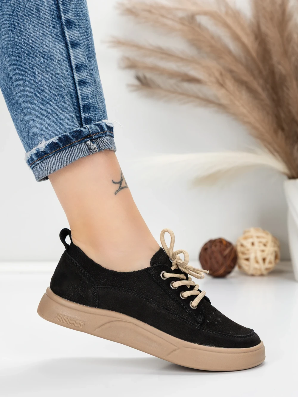 Meimall.ro Pantofi Sport Dama din piele naturala 2535 Negru | Franco Gerardo