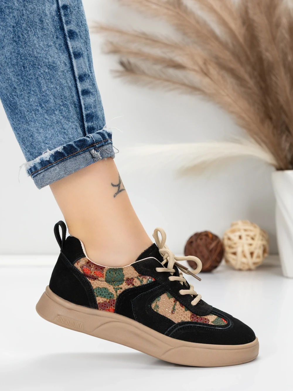 Meimall.ro Pantofi Sport Dama din piele naturala 2536 Negru | Franco Gerardo