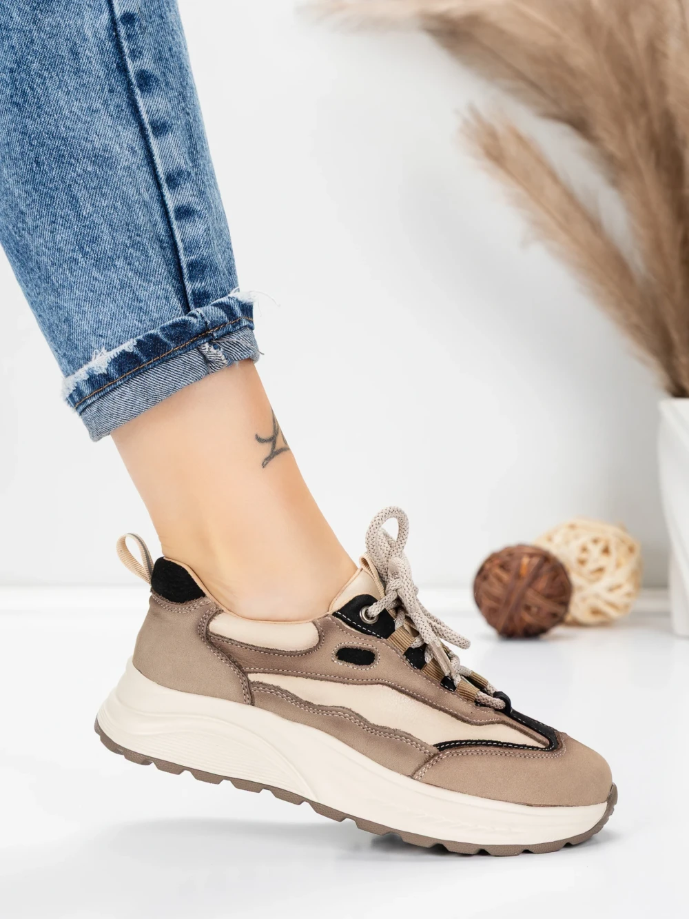 Meimall.ro Pantofi Sport Dama din piele naturala 773 Negru | Franco Gerardo