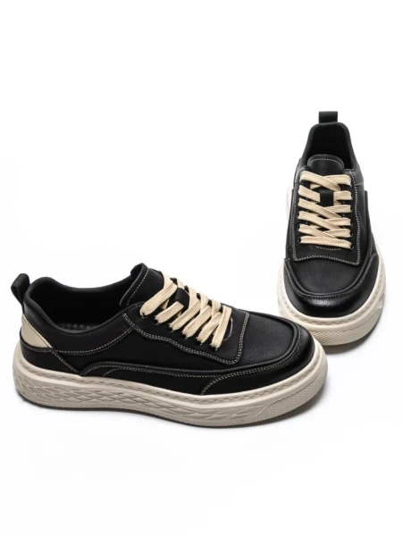 Pantofi Sport Barbati din piele naturala A18008 BLACK | ADVANCER