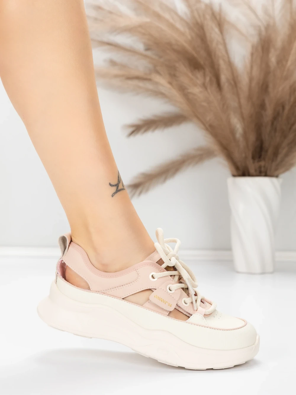 Pantofi Sport Dama din piele naturala 70136X Roz | Advancer