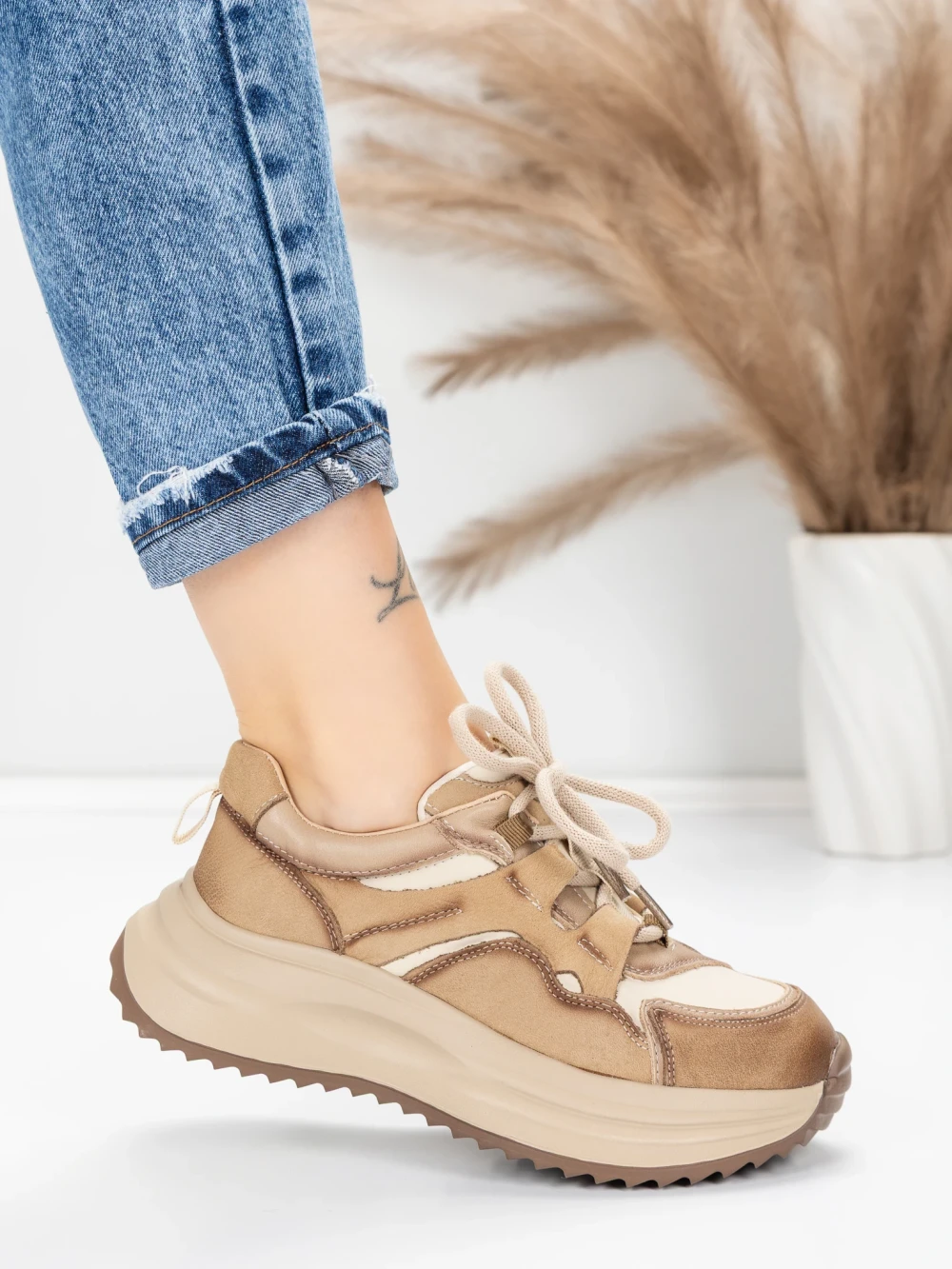 Meimall.ro Pantofi Sport Dama din piele naturala 572105 Piersica | Franco Gerardo