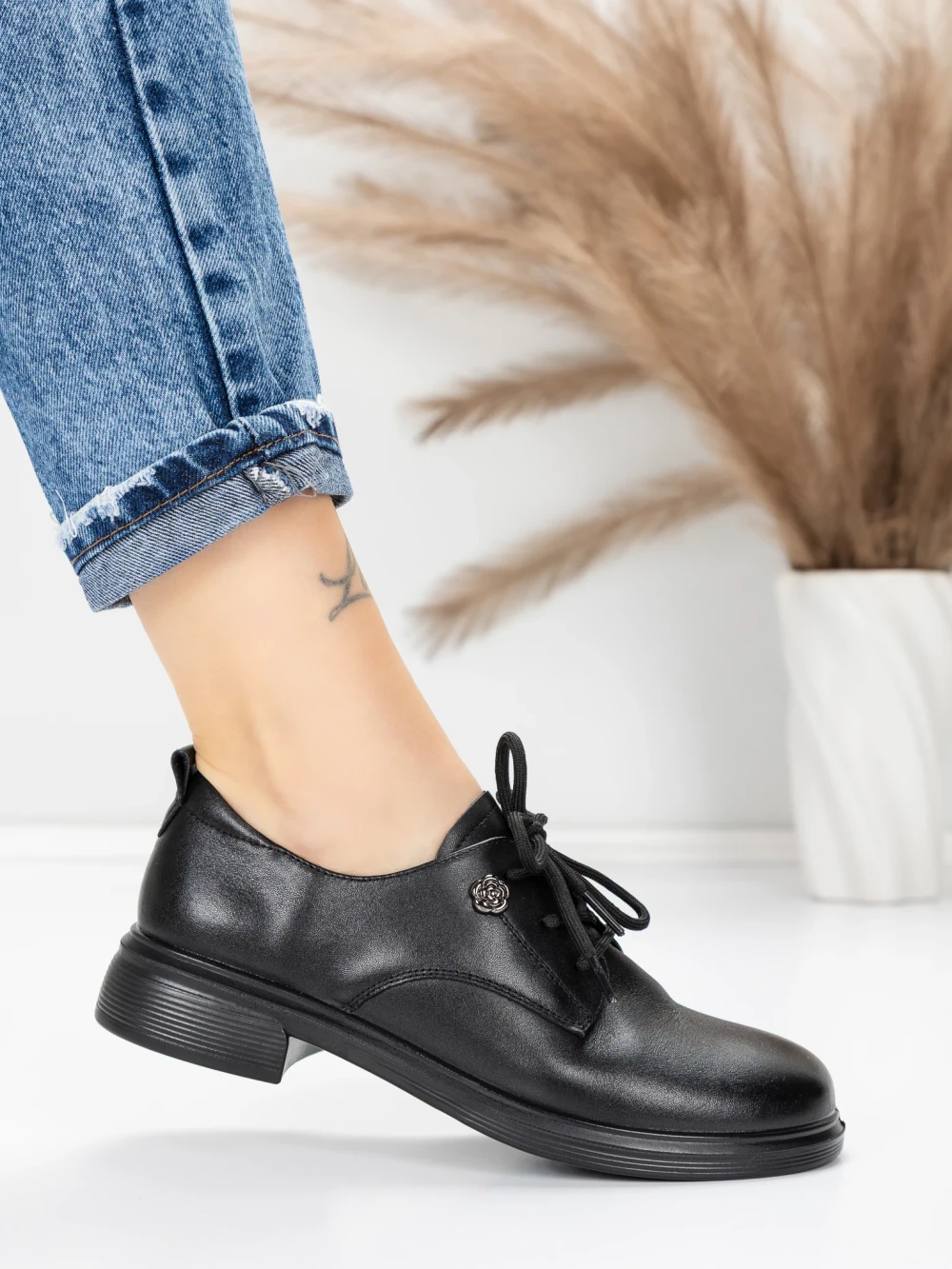 Pantofi Casual Dama din piele naturala 5211507 Negru | Advancer