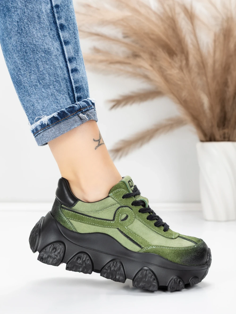 Meimall.ro Pantofi Sport Dama din piele naturala 9802 Verde | Franco Gerardo