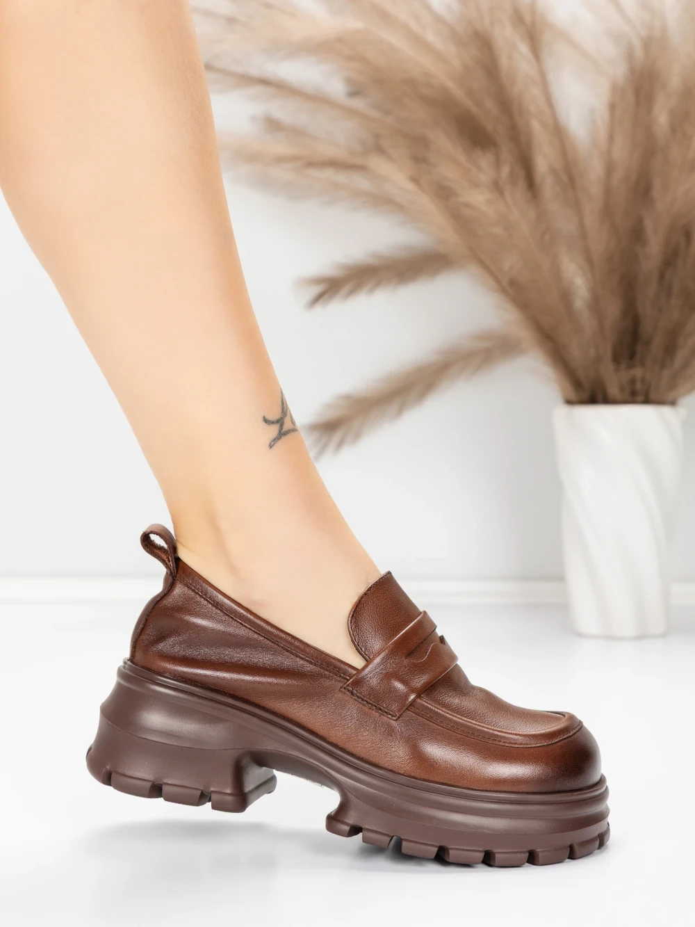 Meimall.ro Pantofi Casual Dama din piele naturala 8307 Maro | Advancer