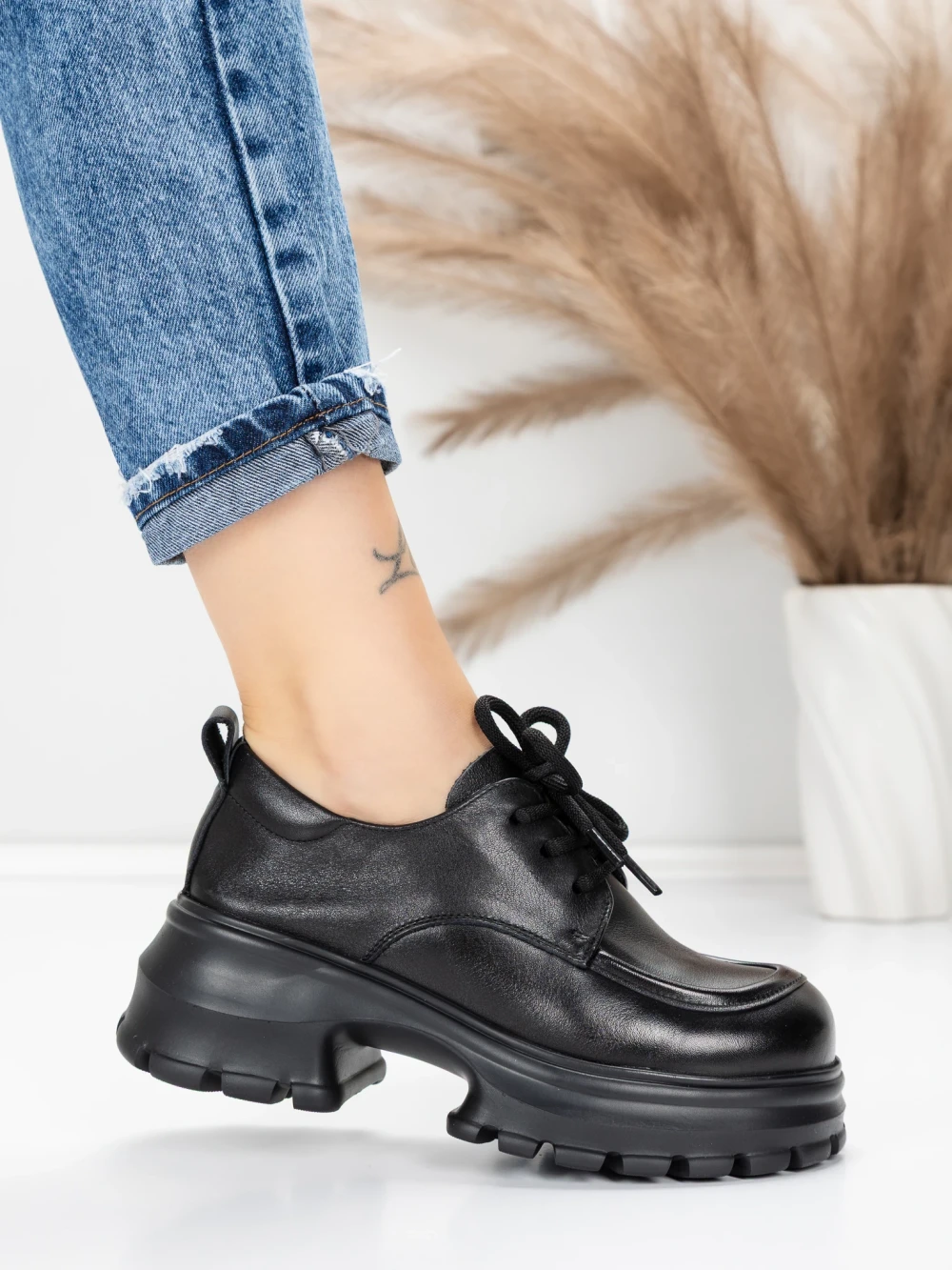 Pantofi Casual Dama din piele naturala 8305 Negru | Advancer