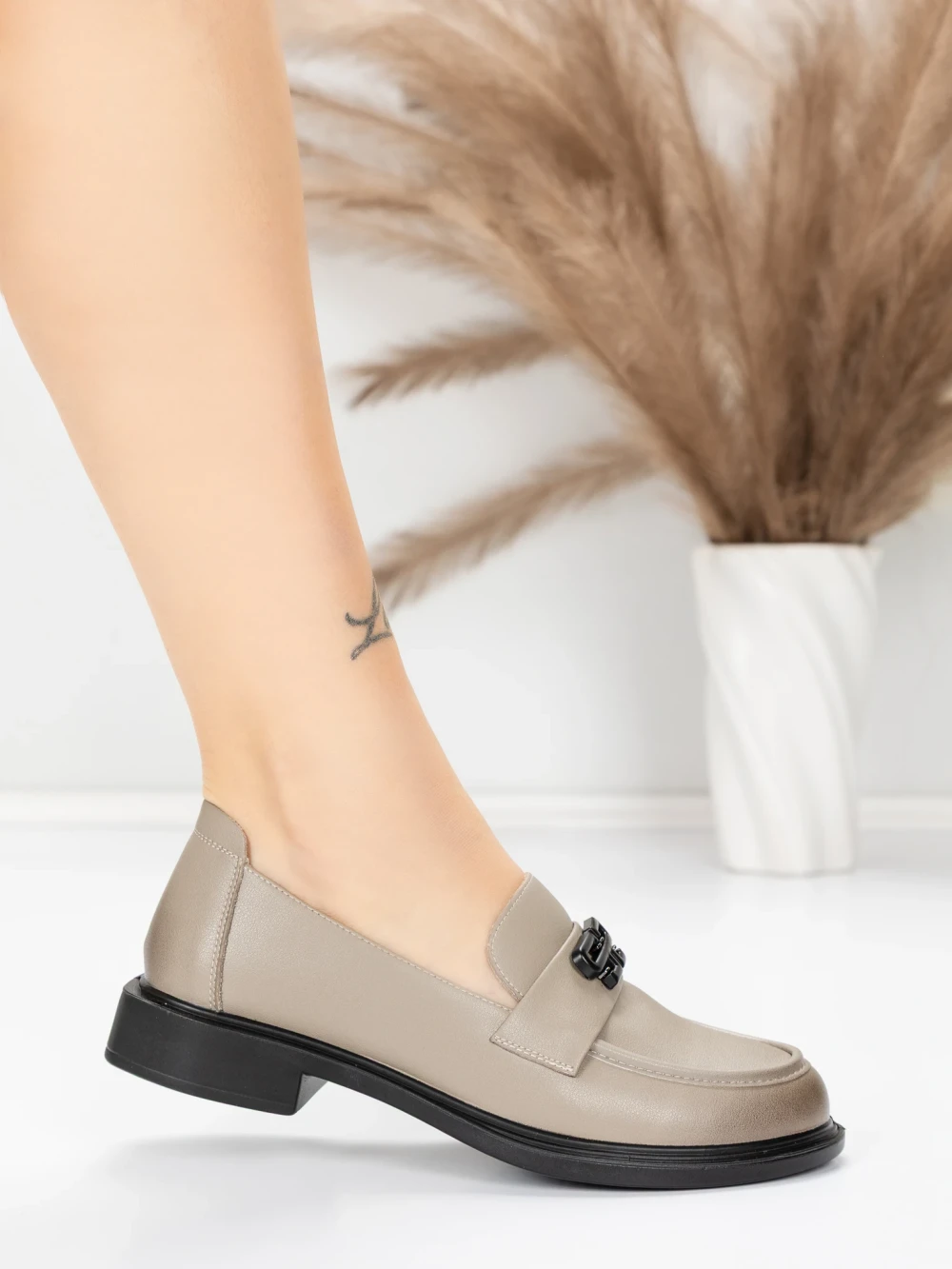 Pantofi Casual Dama din piele naturala 11520-120 Gri | Advancer