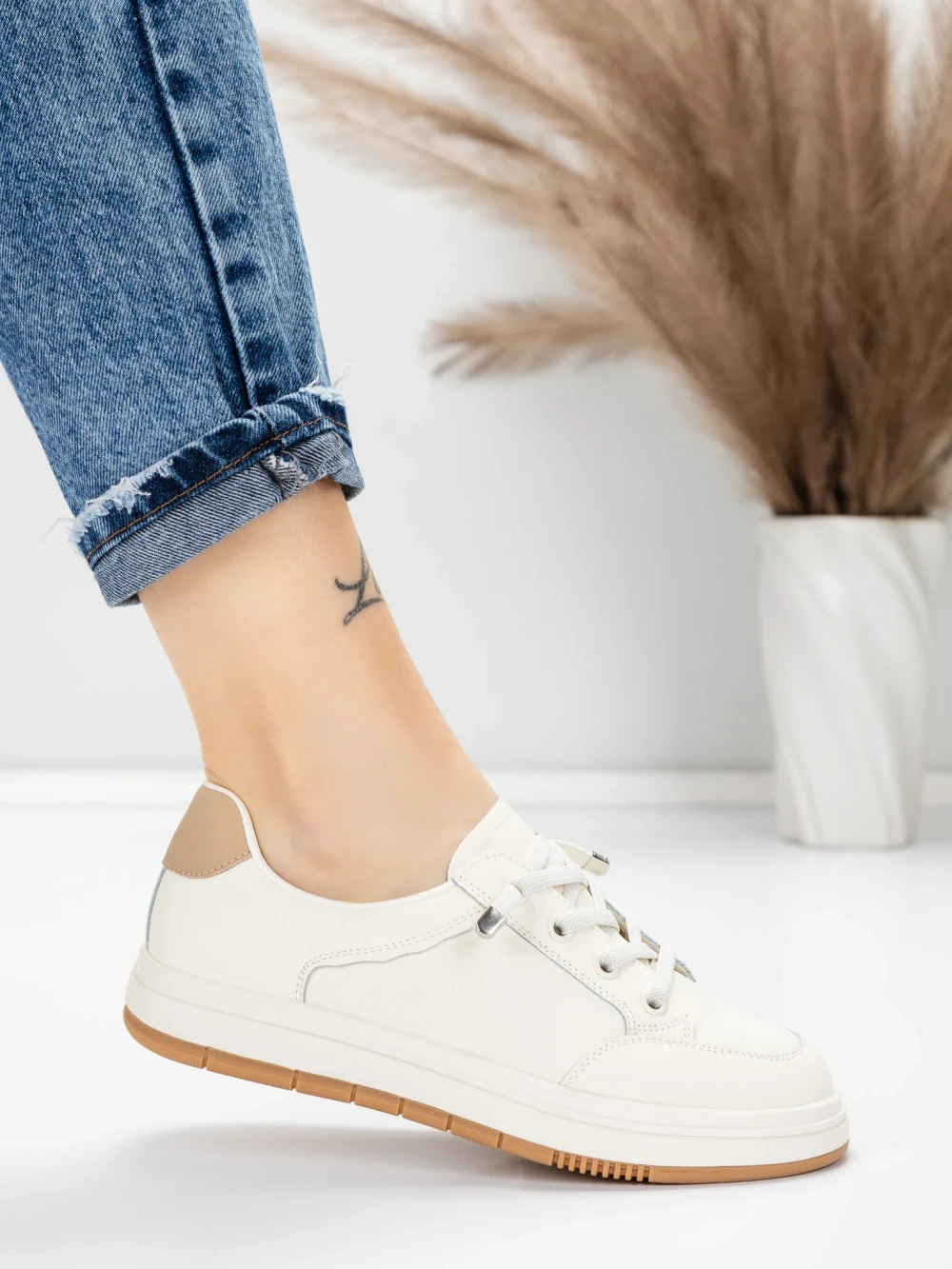 Pantofi Sport Dama din piele naturala 8196-8 Piersica | Franco Gerardo
