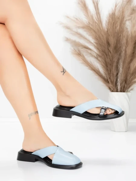 Papuci Dama cu Talpa Joasa 5GS63 Albastru | Mei » MeiMall.Ro