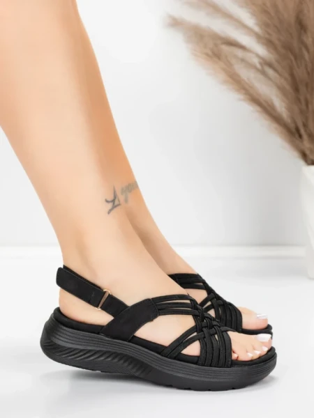 Sandale Dama cu Platforma 5GS67 Negru | Mei » MeiMall.Ro