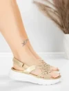 Sandale Dama cu Platforma 5GS67 Auriu | Mei