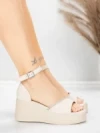 Sandale Dama cu Platforma 5H76 Bej | Mei