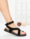 Sandale Dama cu Talpa Joasa 5SY39 BLACK | MEI
