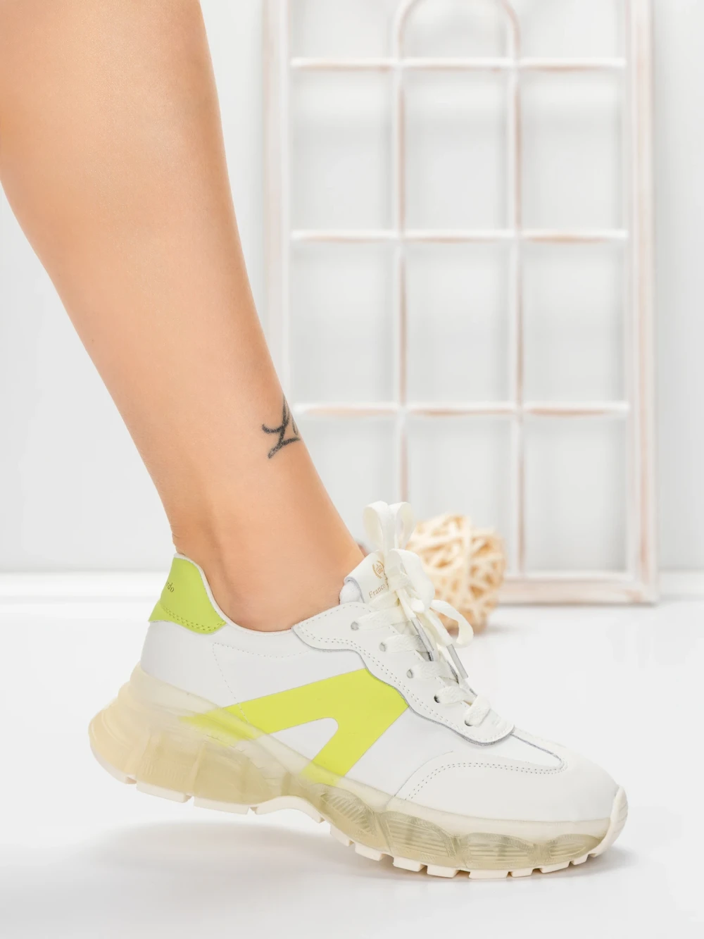 Pantofi Sport Dama din piele naturala 2382-3 Verde | Franco Gerardo