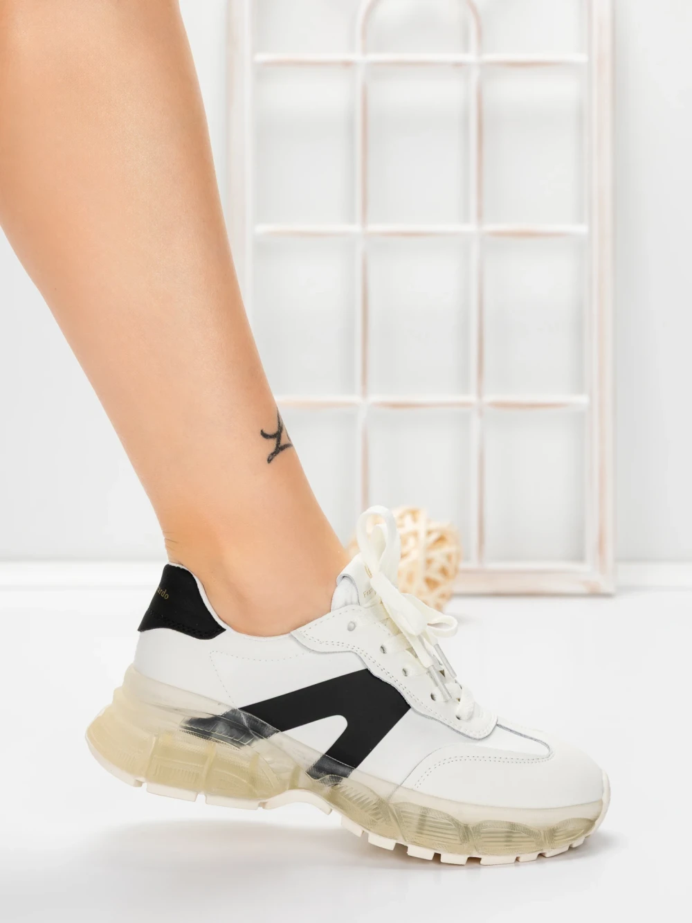 Pantofi Sport Dama din piele naturala 2382-3 Negru | Franco Gerardo