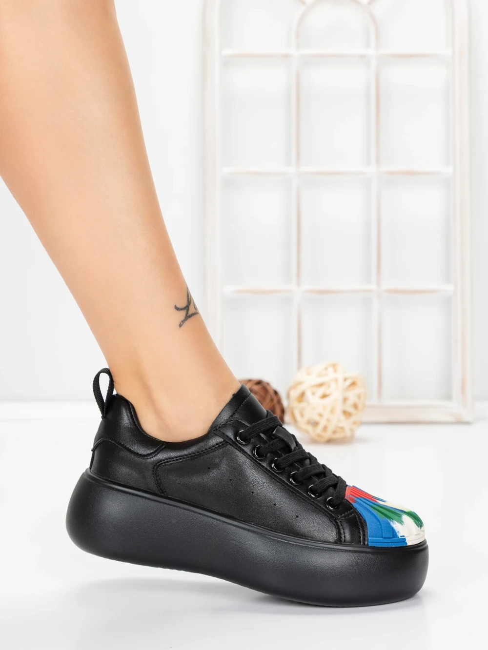 Pantofi Casual Dama din piele naturala 88135 Negru | Franco Gerardo