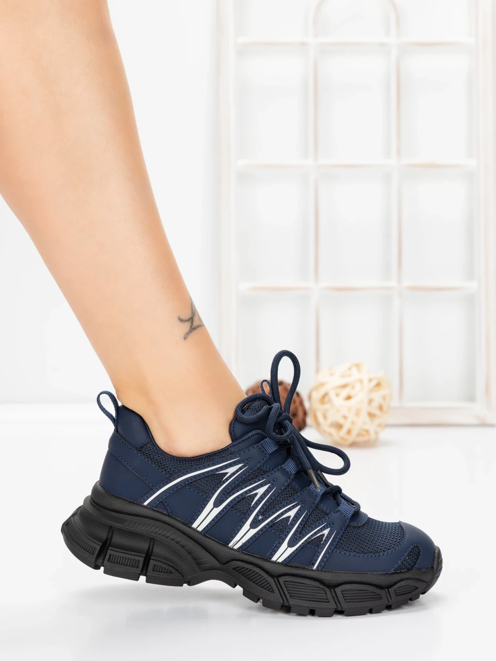Pantofi Sport Dama din piele naturala 2382-1 Albastru | Franco Gerardo