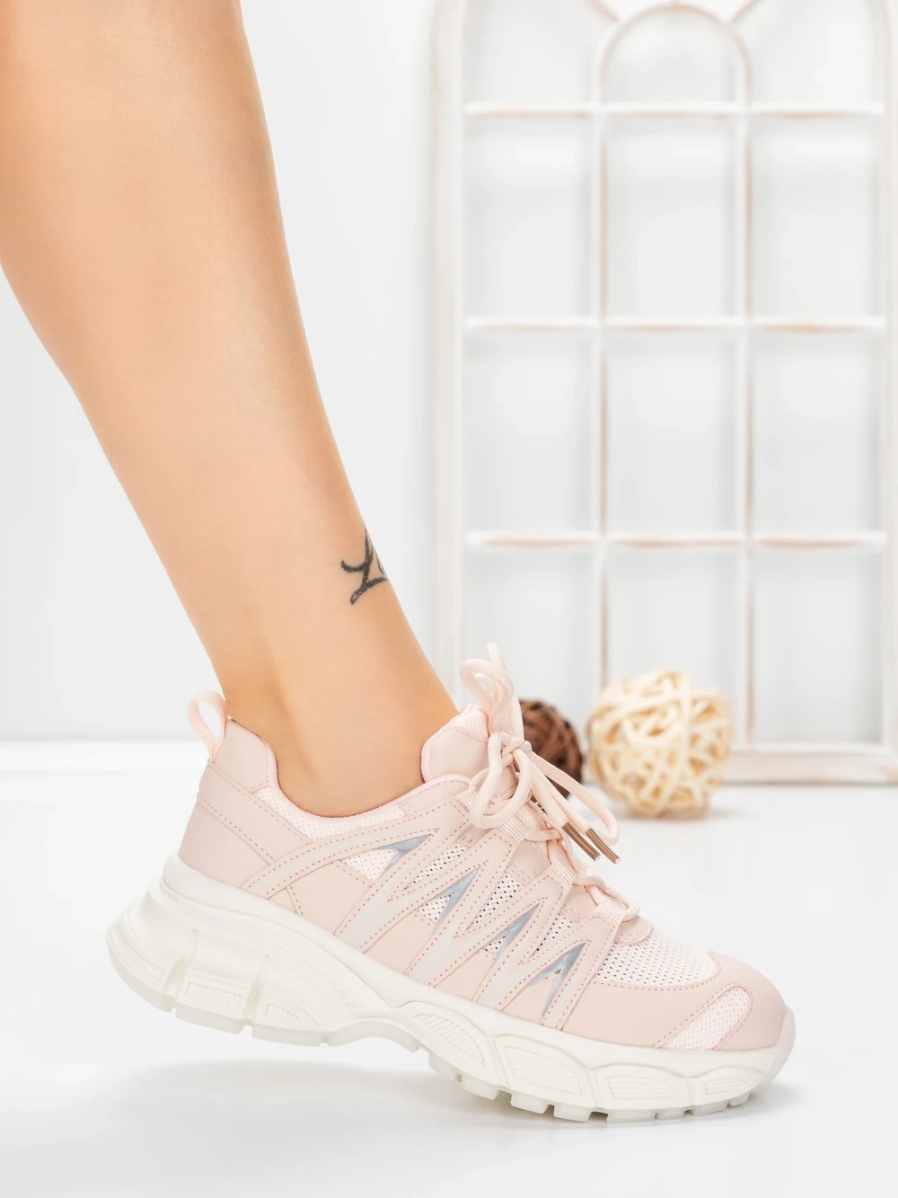 Pantofi Sport Dama din piele naturala 2382-1 Roz | Franco Gerardo