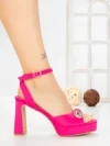 Sandale Dama cu Toc Gros W18-98 FUCHSIA | FESTISIMO