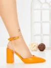 Sandale Dama cu Toc Gros G60-4 ORANGE | FESTISIMO