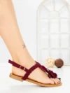 Sandale Dama cu Talpa Joasa WL650 WINE | ABLOOM