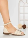 Sandale Dama cu Talpa Joasa 5PT27 LIGHT BEIGE | MEI