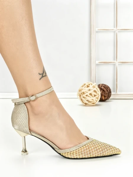 Pantofi Stiletto 588-162 GOLD | CHERIE