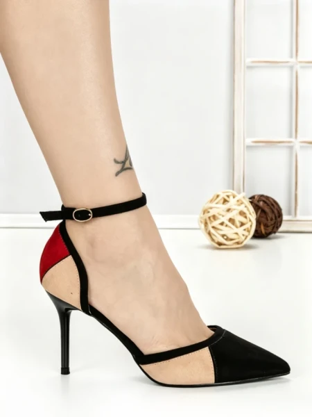 Pantofi Stiletto 588-88 BLACK | CHERIE