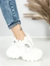Pantofi Sport Dama cu Platforma 3605-7 WHITE | MEI
