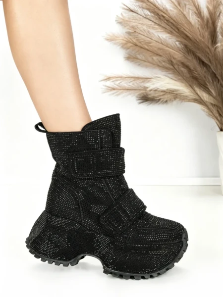 Ghete Dama cu Platforma 8580-6 BLACK | MEI