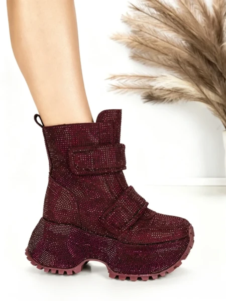 Ghete Dama cu Platforma 8580-6 WINERED | MEI