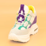 Pantofi Sport cu Platforma Dama QQ8 White-Purple Mei
