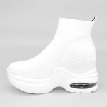 Pantofi Sport cu Platforma Dama QQ2 White Mei