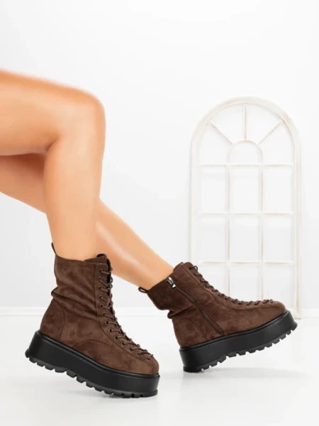 Ghete Dama cu Platforma 3AL77 DARK BROWN | MEI