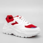 Pantofi Sport cu Platforma Dama GB36 White-Red Mei