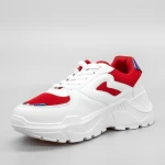 Pantofi Sport cu Platforma Dama GB36 White-Red Mei