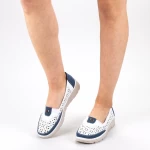 Pantofi Casual Dama S122 White-Blue Ggm