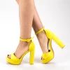 Sandale Dama cu Toc si Platforma XD205 Yellow Mei